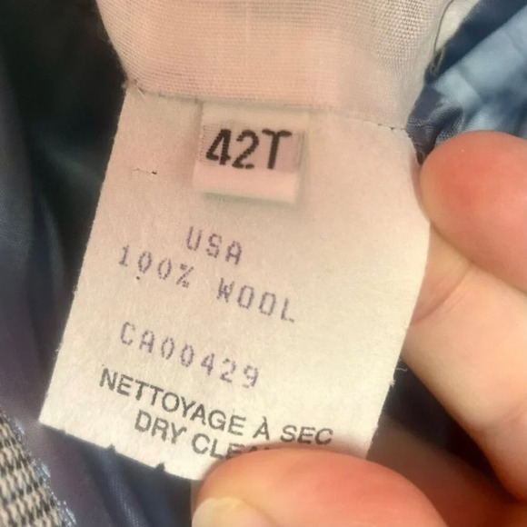 Peter Millar Sport Coat Blazer Men 42 Tall Blue Gray Micro Check Plaid‎ 2 Button - Picture 9 of 9